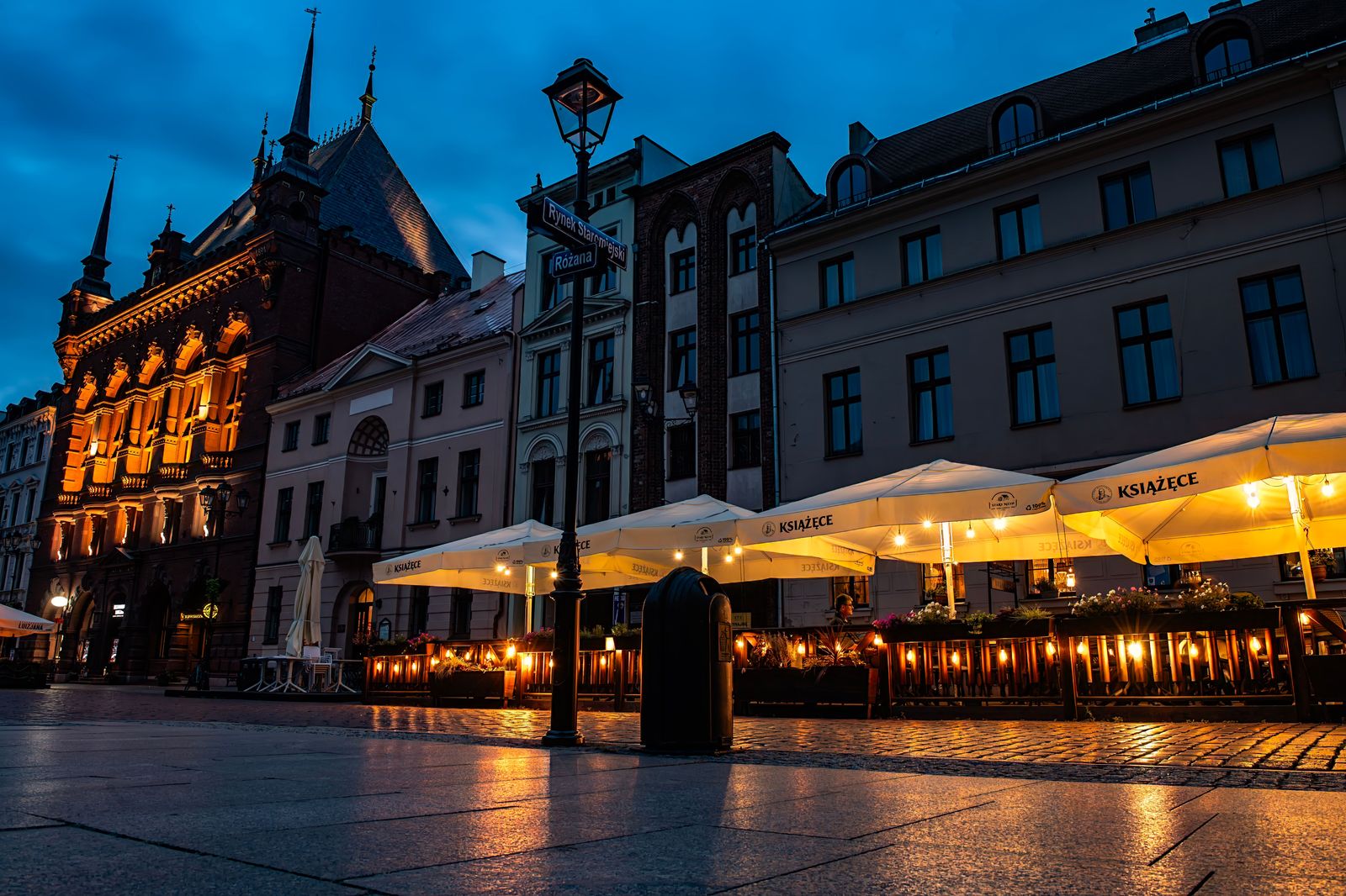 A restaurant patio lit up on a summer evening, the kind of dinner stop on Locke Street South
