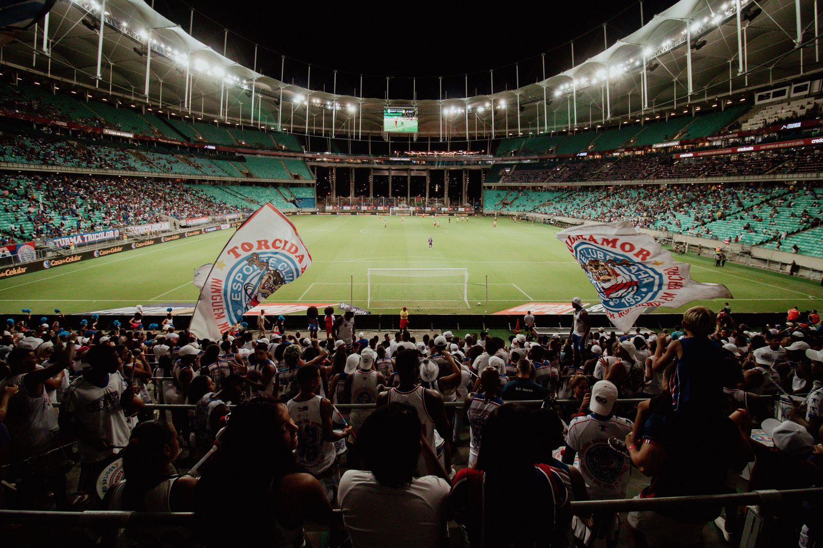 A packed football stadium under the lights, a regular night out from Binbrook