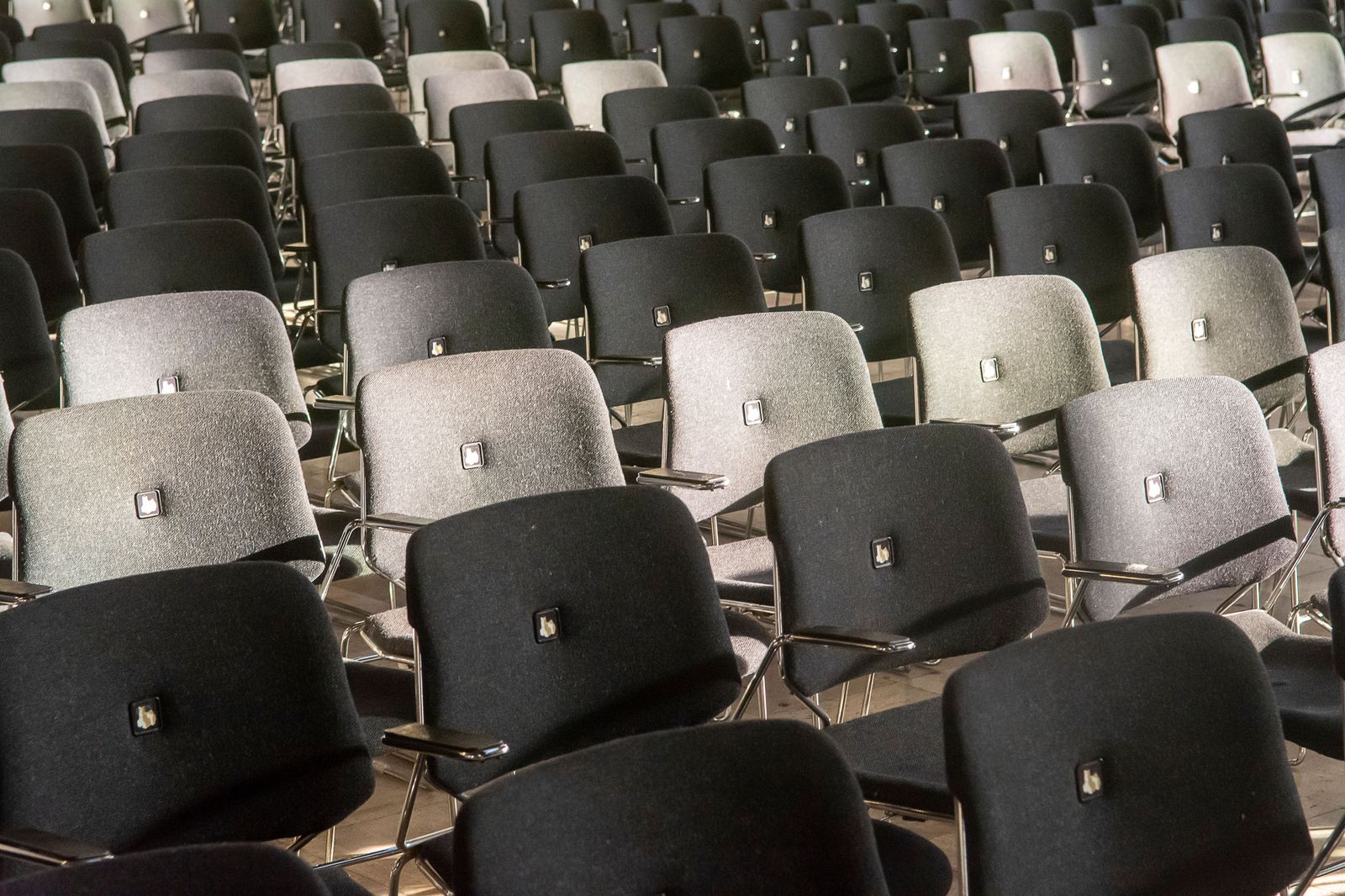 A conference hall set for a business meeting at a downtown Hamilton venue