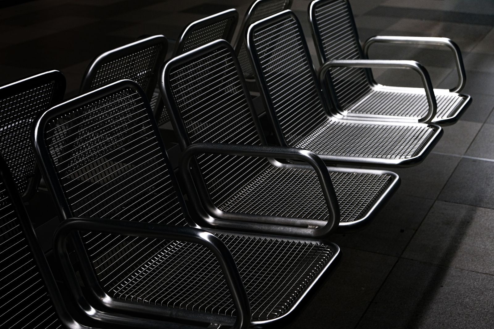 A quiet airport terminal in the early hours before the first departures
