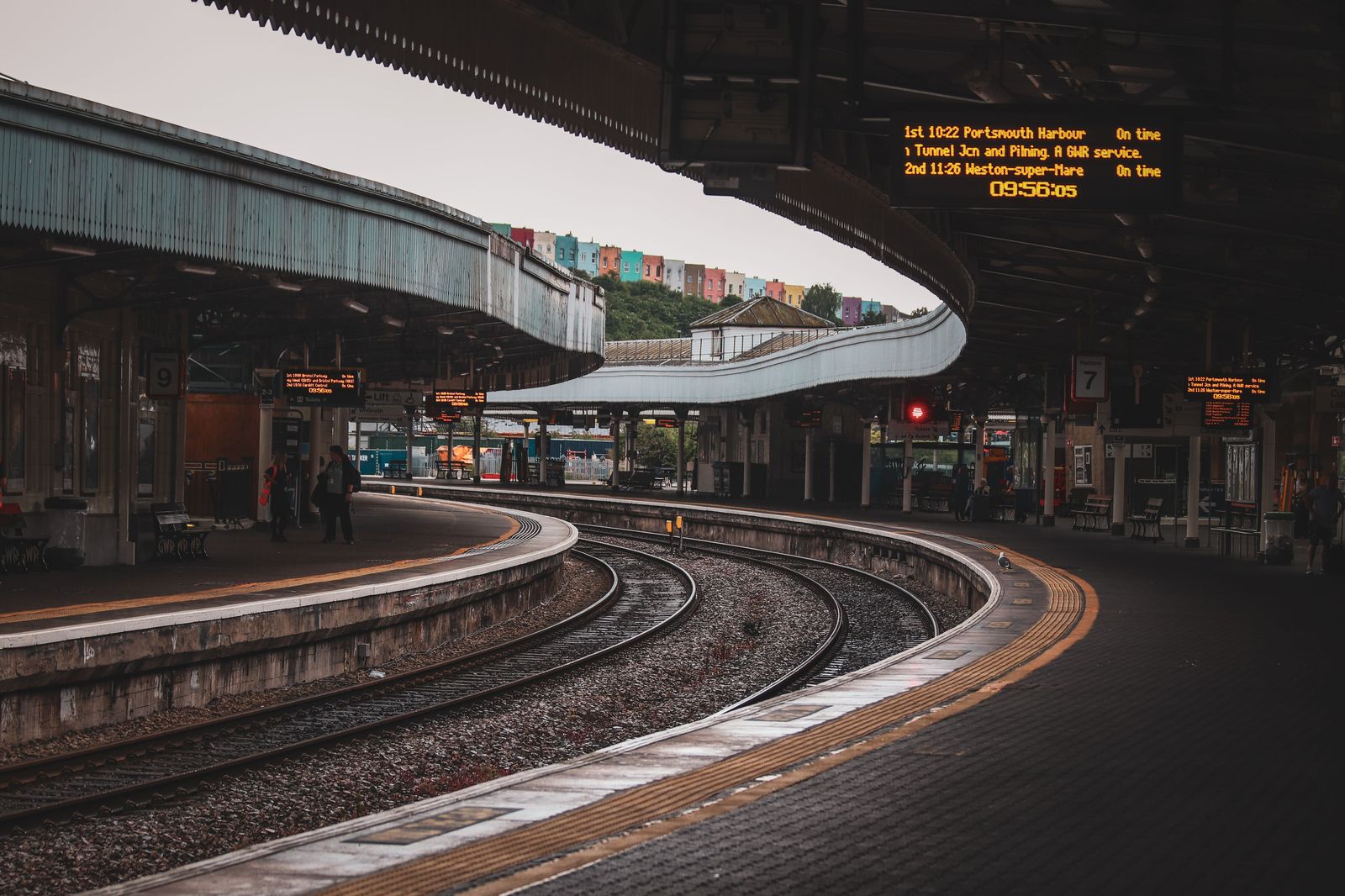 A commuter train platform, the way many delegates reach downtown Hamilton