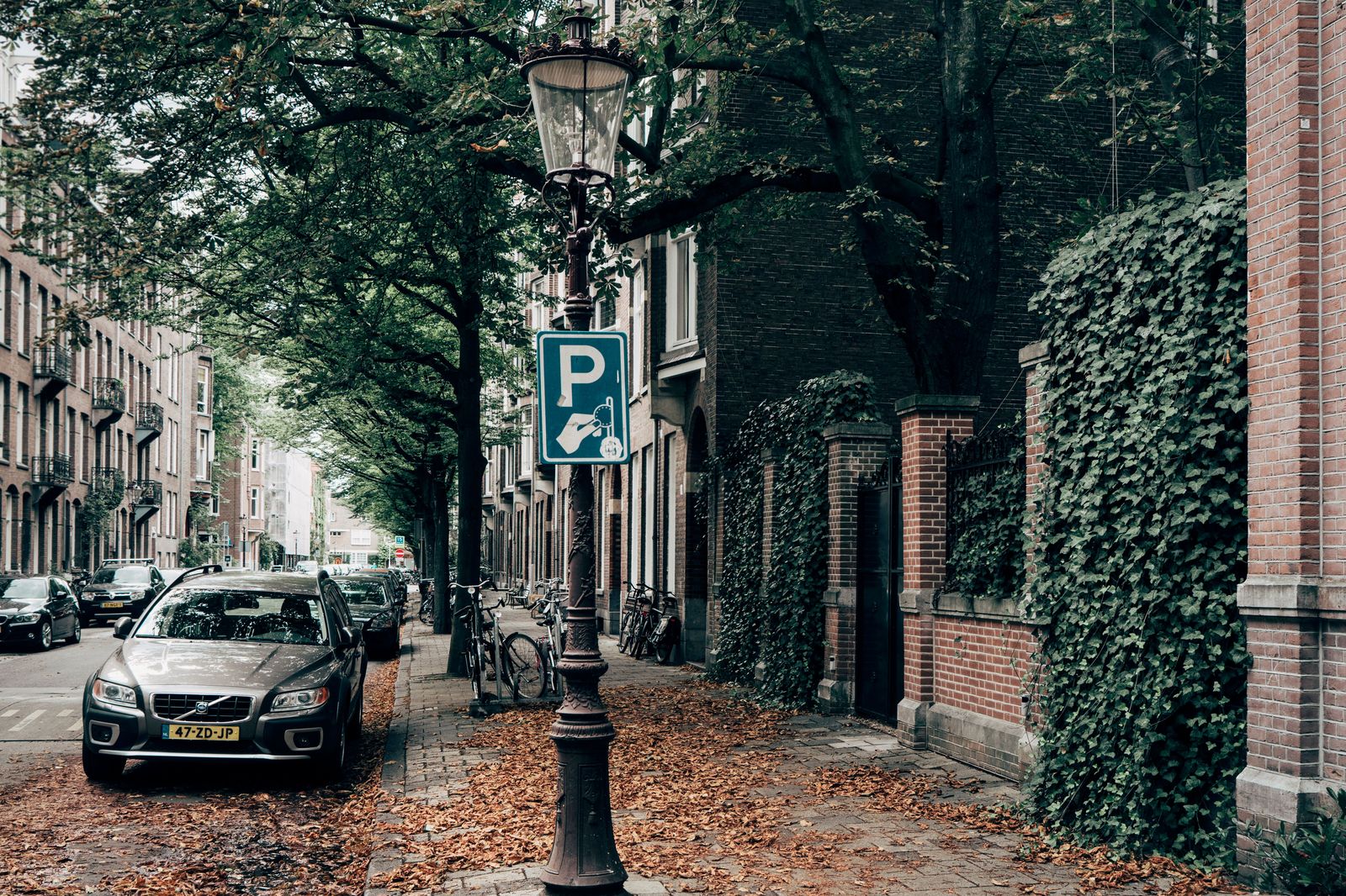 A residential street in Hamilton's east end lined with parked cars and parking signs