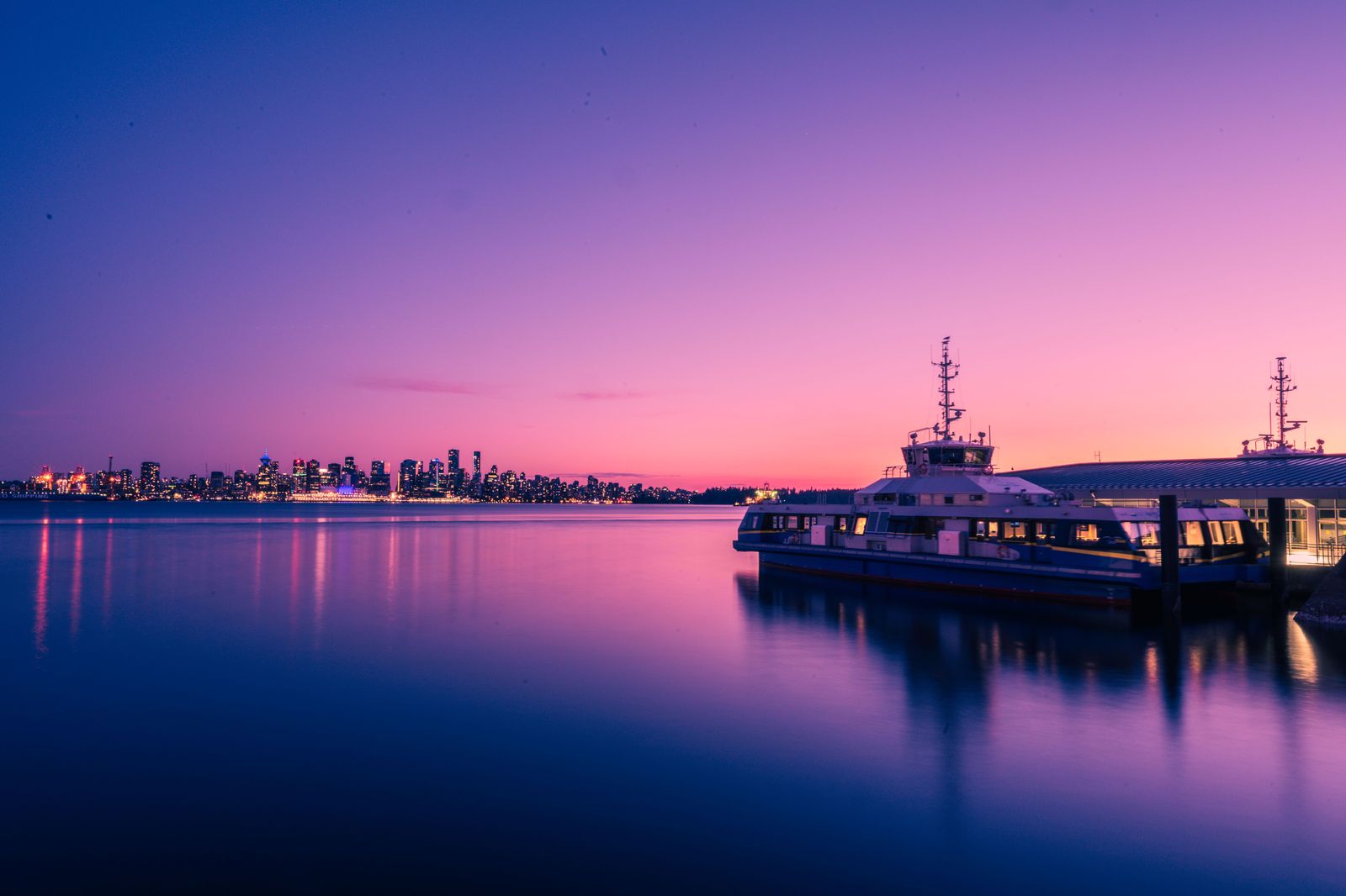 The Toronto harbour waterfront near the island airport ferry